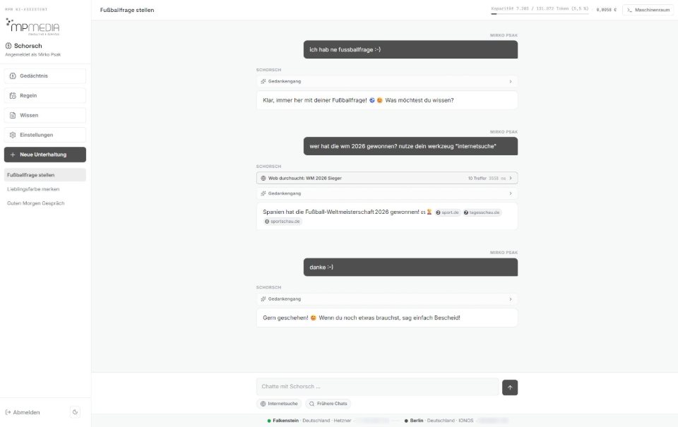 Web search on request, with the sources right next to the answer