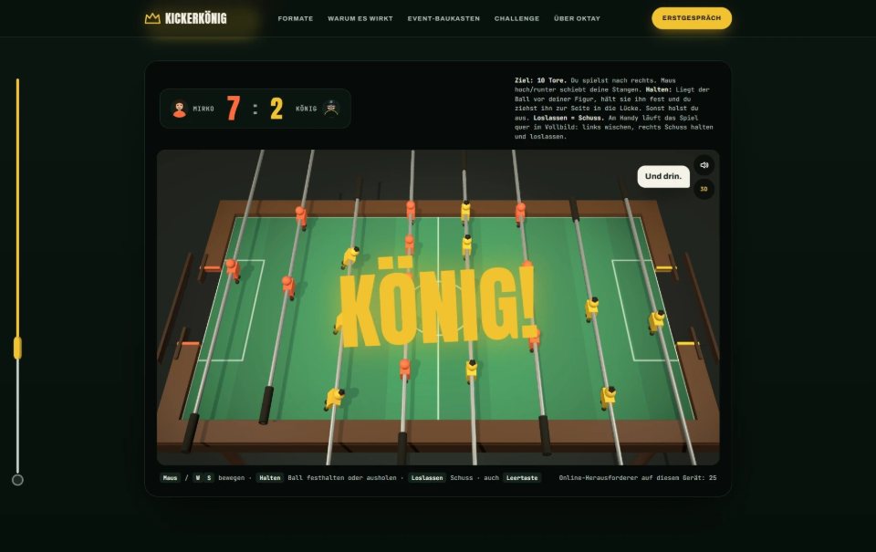 O jogo no navegador, aqui em 3D: o Oktay precisa de 10 golos