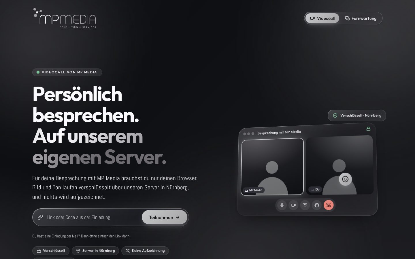 Startseite von Fernwartung & Videocall